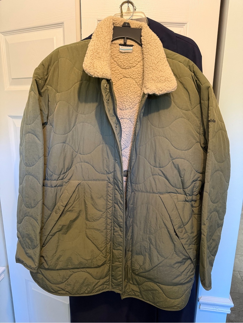 Columbia Stone Green Birchwood Quilted Jacket with Sherpa Collar & Lining